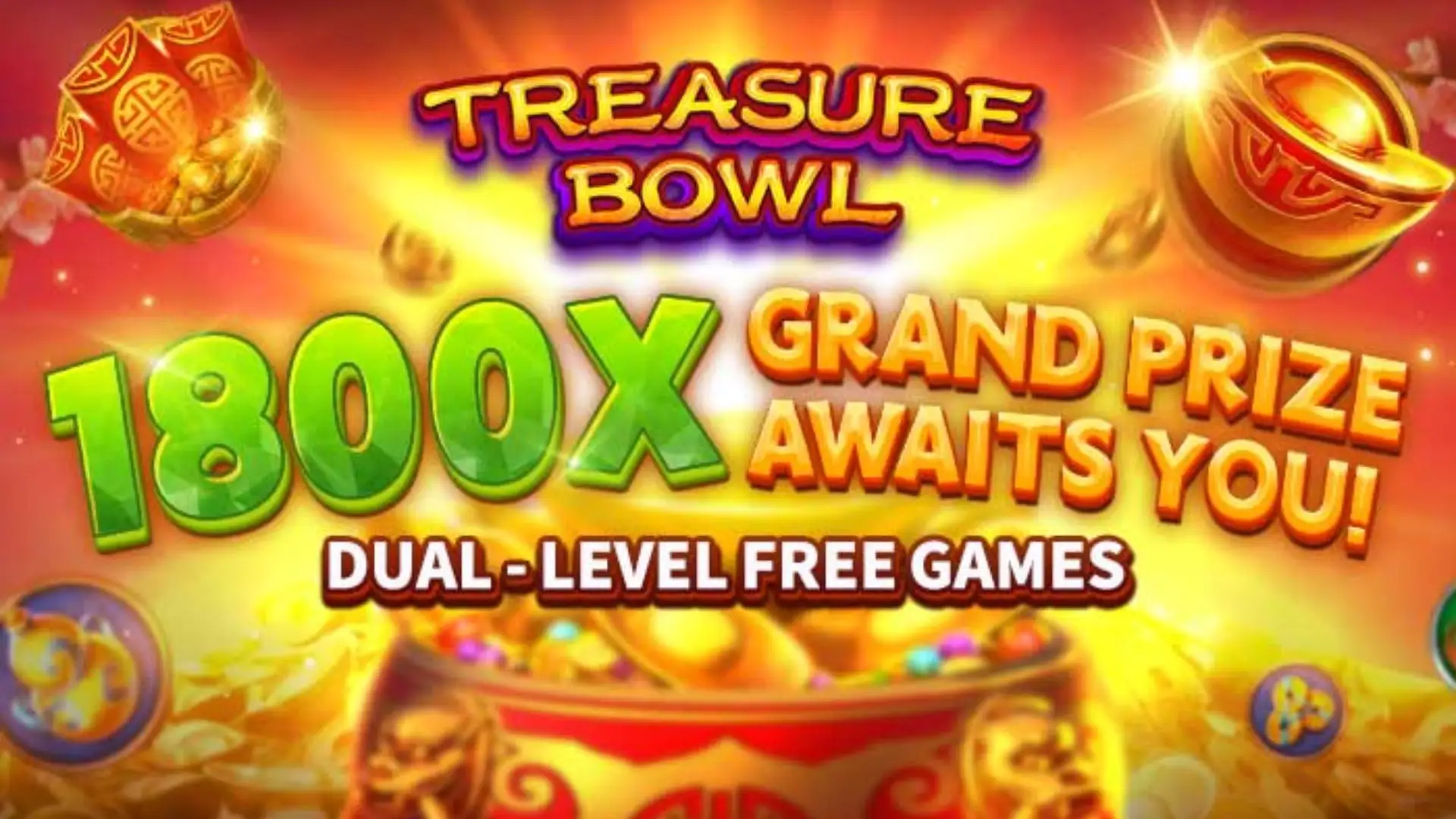 Multiplicadores Treasure Bowl tem777 - 7777x Máximo com Tigela Dourada